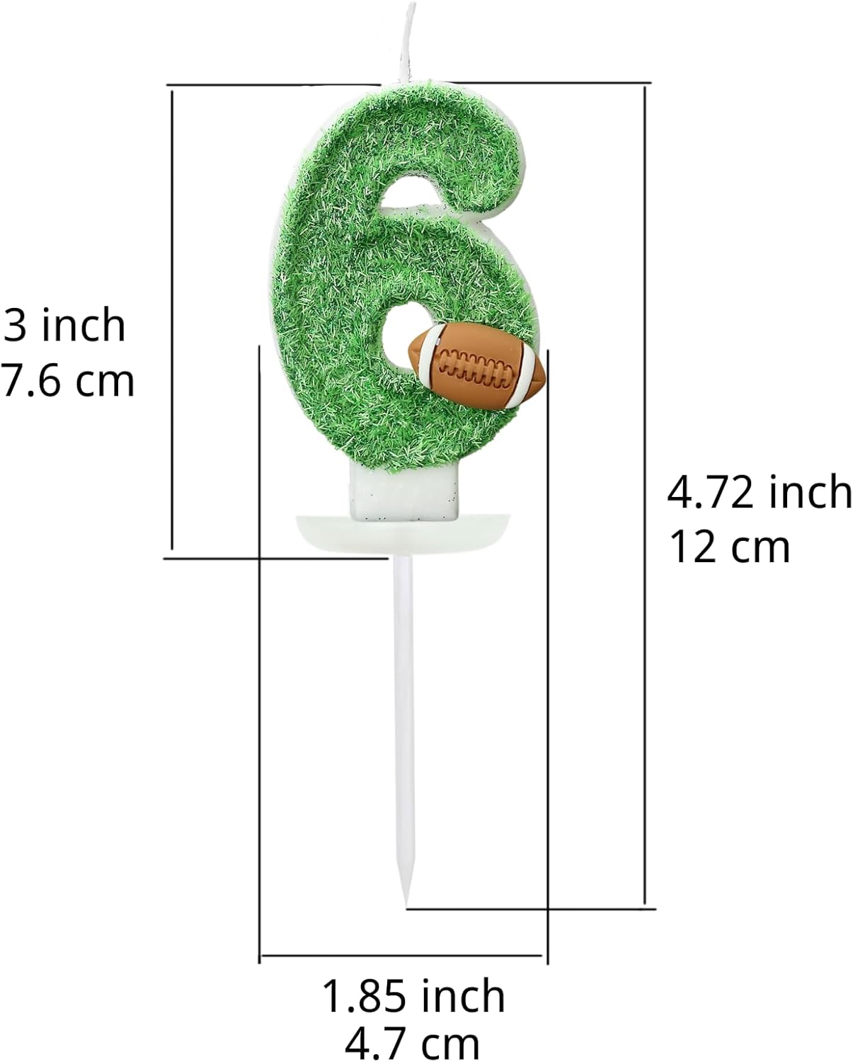 Football Birthday Number Candles for Cake Green Number Candle Football Cake Topper Cupcake Topper for Football Birthday Party Decorations Supplies Favors