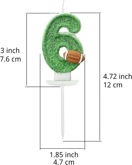 Football Birthday Number Candles for Cake Green Number 2 Candle Football Cake Topper Cupcake Topper for Football Birthday Party Decorations Supplies Favors