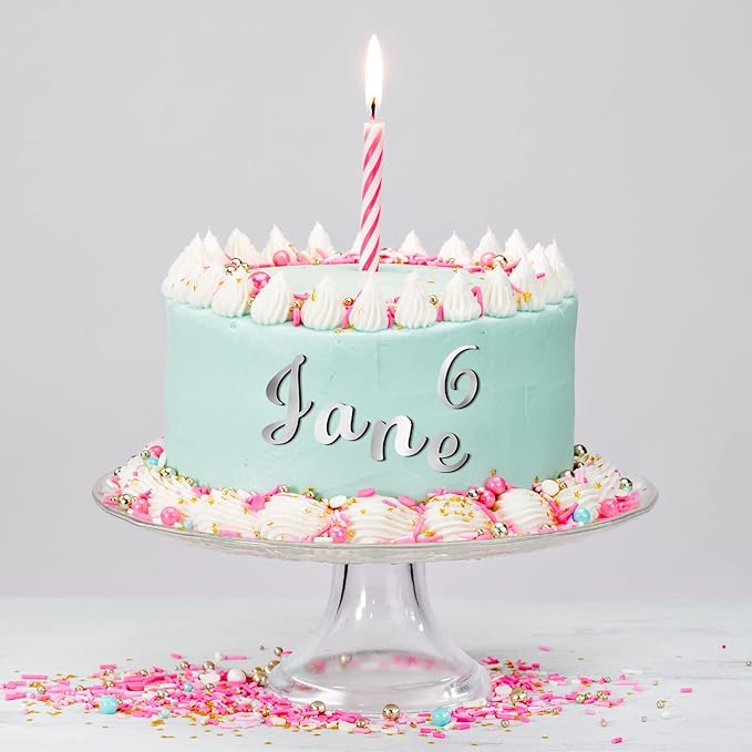 Jspupifip 64 Pcs Acrylic Letters Cake Alphabet Numbers Topper, Mirror Number 0-9 and Alphabet A-Z Personalized Cake Picks Decor Anniversary Wedding Baby Shower Party Supplies(Silver)