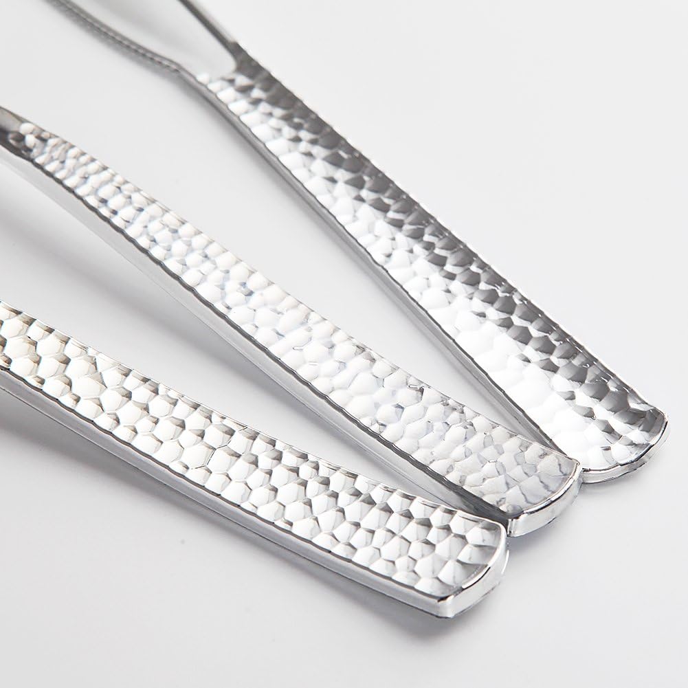 Supernal 300pcs Silver Plastic Forks,Premium Disposable Forks Polished,Special Hammered Design,Perfect for Big Party,Wedding and Any Catering Events,Perfect for Birthday,Party,Wedding