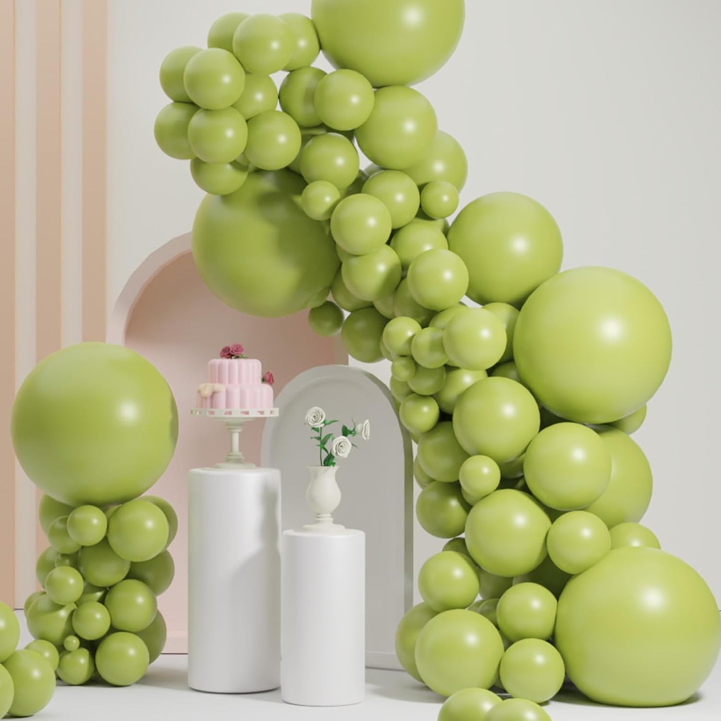 Green Balloons Different Sizes, Scmdoti Teender Green Balloons 18 12 10 5 Inches, Greens Balloon Garland Arch for Wild One Party Birthday Baby Shower Bridal Shower Wedding Decorations(TenderGreen)