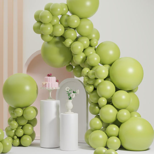 Green Balloons Different Sizes, Scmdoti Teender Green Balloons 18 12 10 5 Inches, Greens Balloon Garland Arch for Wild One Party Birthday Baby Shower Bridal Shower Wedding Decorations(TenderGreen)