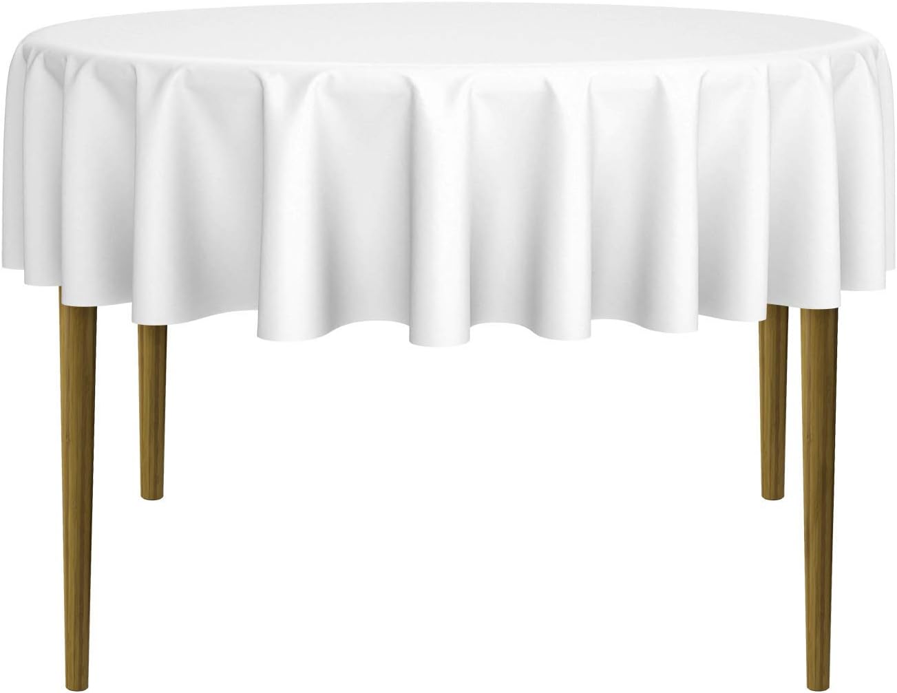 Lann's Linens - 70" Round Premium Tablecloth for Wedding/Banquet/Restaurant - Polyester Fabric Table Cloth - White