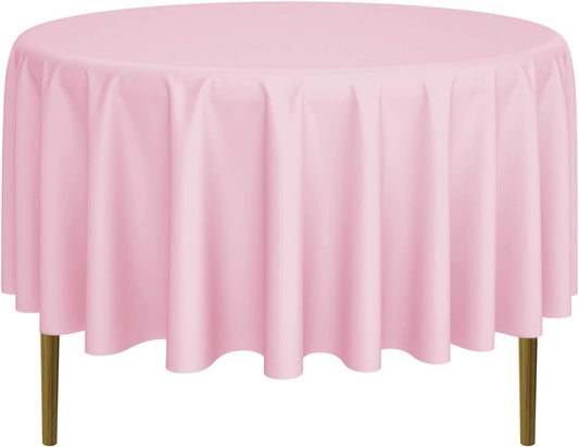 Lann's Linens - 90" Round Premium Tablecloth for Wedding/Banquet/Restaurant - Polyester Fabric Table Cloth - Pink
