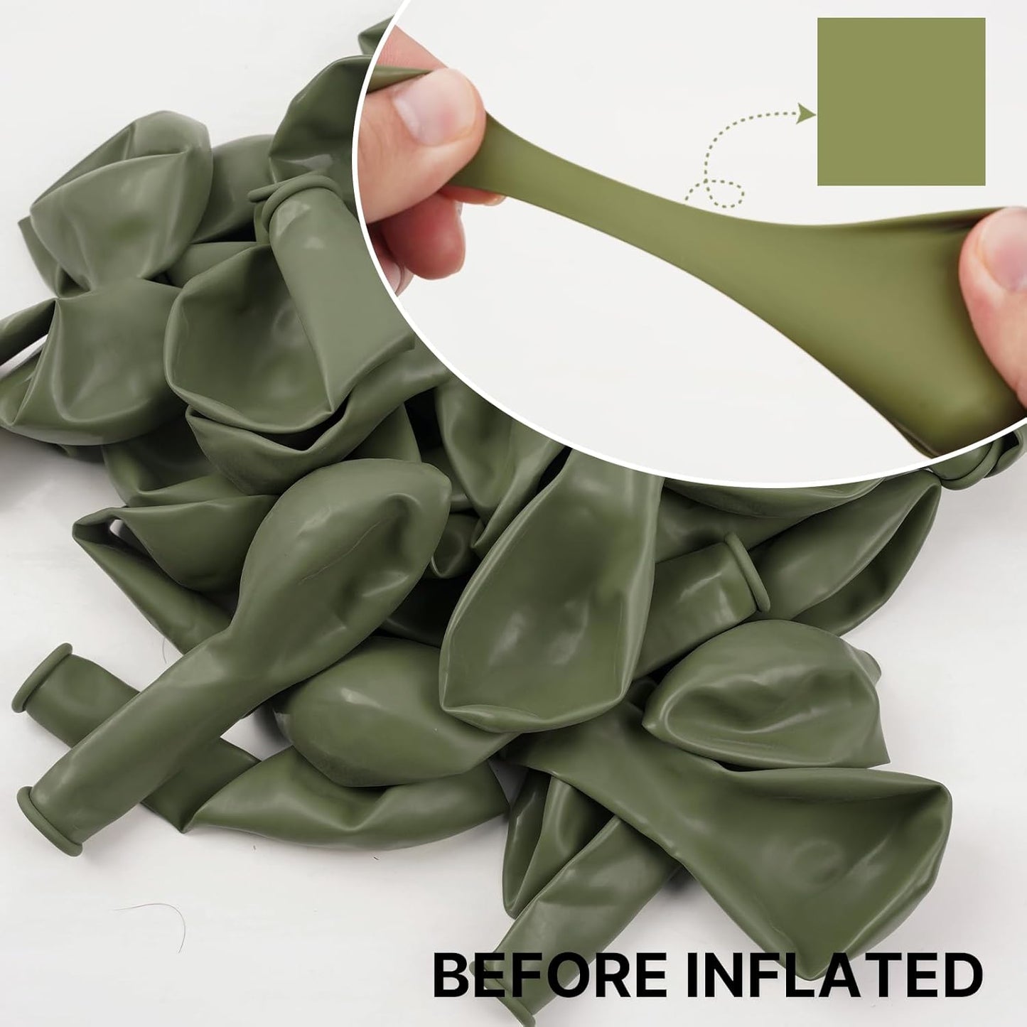 PartyWoo Sage Green Balloons 50 pcs 12 Inch Matte Sage Olive Green Boho Neutral Eucalyptus Latex Helium Balloons for Wedding Baby Shower Gender Reveal Birthday Graduation Party Decorations Green-F11