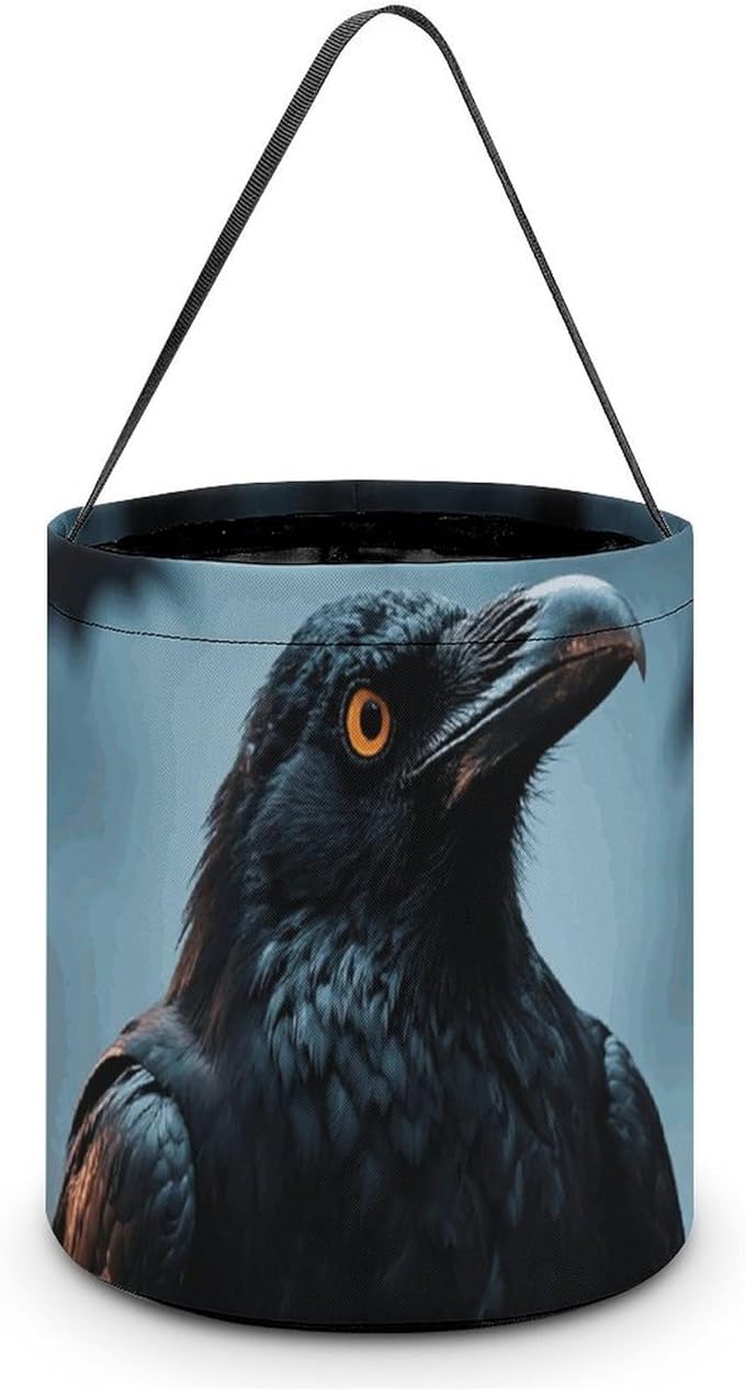 Halloween Candy Bucket - Frightening Halloween Crow Trick Or Treat Candy Bag, Gift Bag for Party Favor Supplies