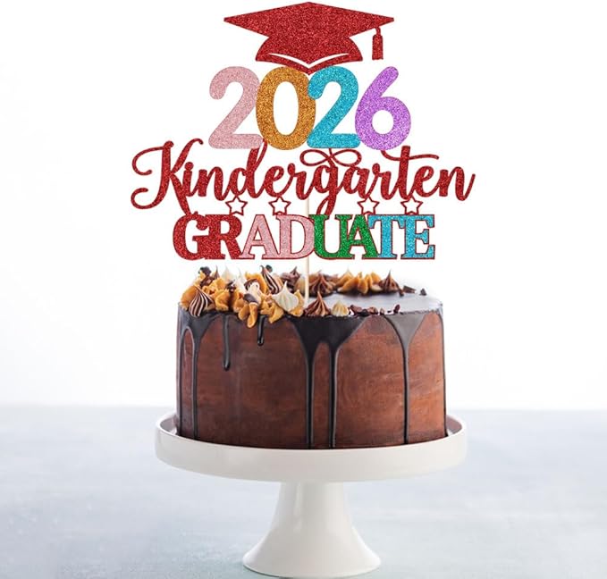 Kindergarten Grad Cake Topper,2026 Graduation Cake Topper,Peace Out Kindergarten Next Stop 1st Grade cake Decorations,2026Kindergarten Graduation Party Decorations Supplies