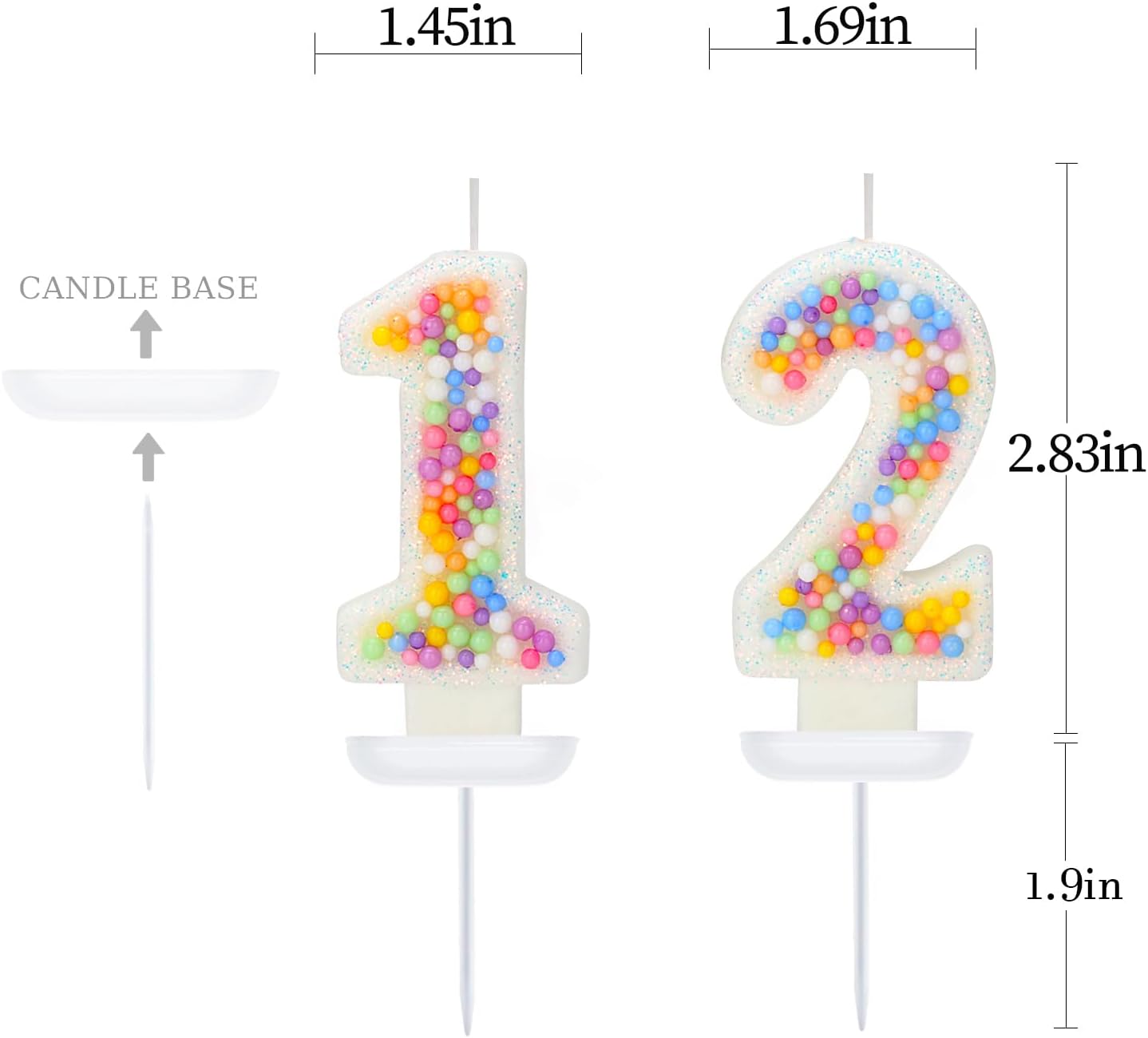 12th Birthday Candle for Cake, Colorful Macaron Numeral Candles for Boys/Girls, Theme Birthday Party Cake Decorations, Cake Topper for Birthday Party Supplies (Number 12)