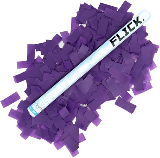 Ultimate Confetti - 8 Pack Purple Confetti Wands - Handheld 14" Biodegradable Tissue Paper Confetti Flick Flutter Sticks For Wedding, Birthday, Parties & Live Events - 2 Handfuls, 1.5 oz Each Stick