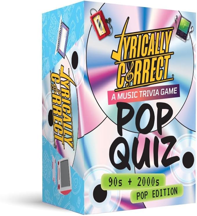 Lyrically Correct '90s & 2000s Music Trivia Card Game - Pop Edition - Finish The Lyrics Challenge, Fun for Adults, Party or Family Night