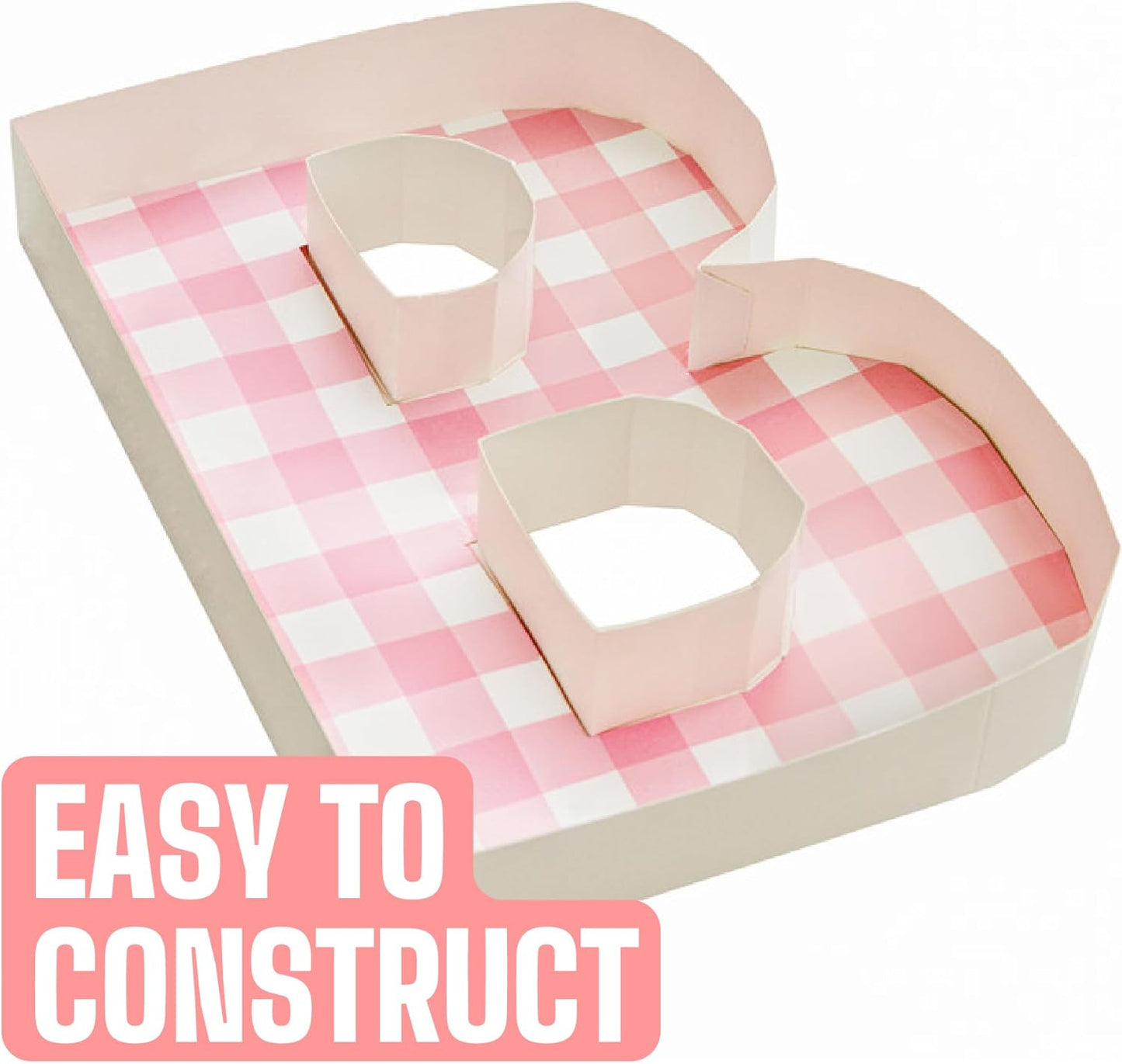 Pop Fizz Designs Charcuterie Board Letters I Baby or Bridal Shower Food Trays I Decorations Cardboard Letters for Charcuterie I Food Display Fillable Letters (Baby (Pink))