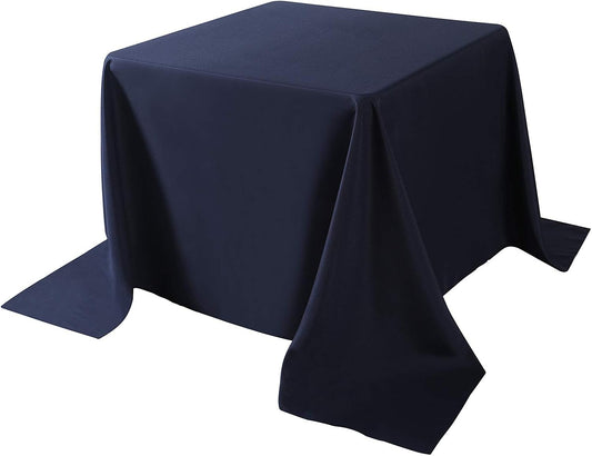 Cupuamon Square Tablecloth 90x90 inch Washable Polyester Fabric Table Cloth for Wedding Party Dining Banquet Decoration（90x90,Navy）