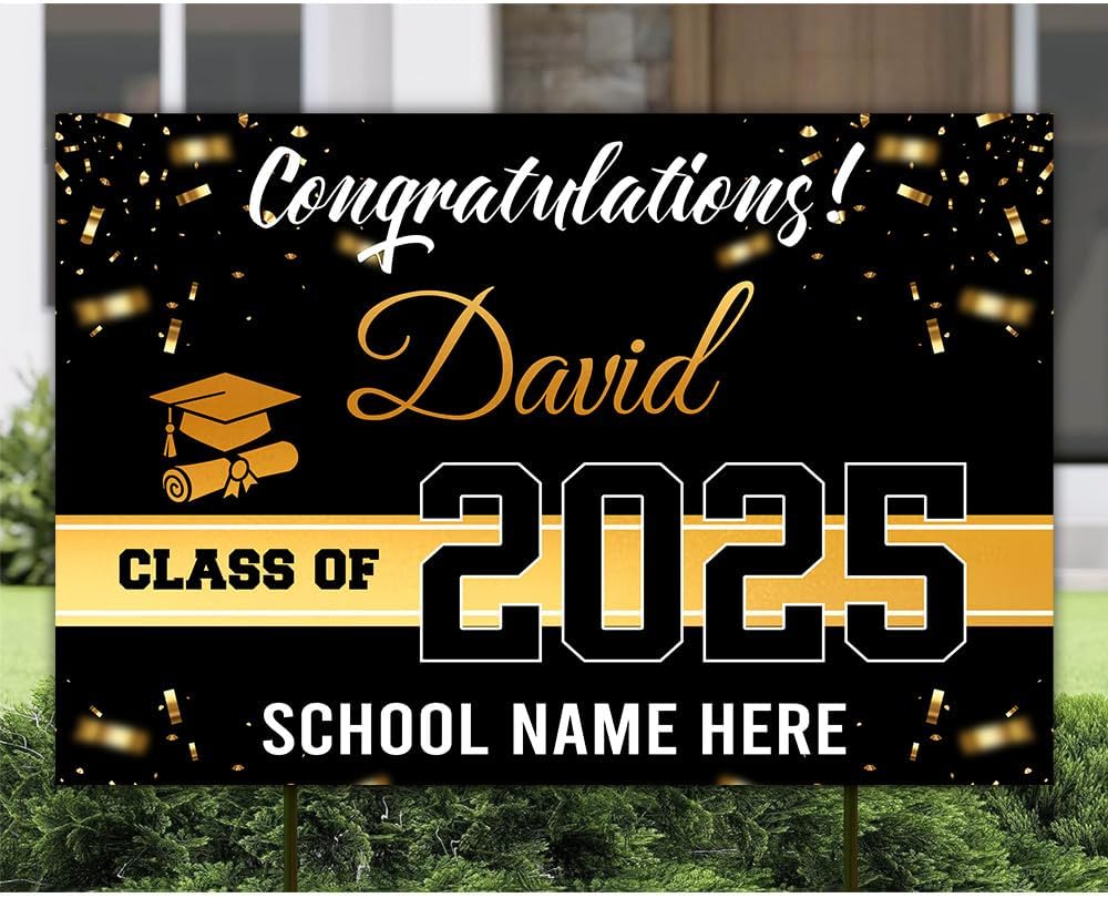 Personalized Graduation Yard Signs, Class of 2025 Sign, Graduation Senior Sign 2025, Graduate Yard Sign, Graduation Decorations Sign, High School Grad, College Graduation Sign #3