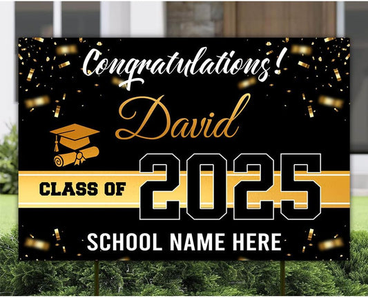 Personalized Graduation Yard Signs, Class of 2025 Sign, Graduation Senior Sign 2025, Graduate Yard Sign, Graduation Decorations Sign, High School Grad, College Graduation Sign #3