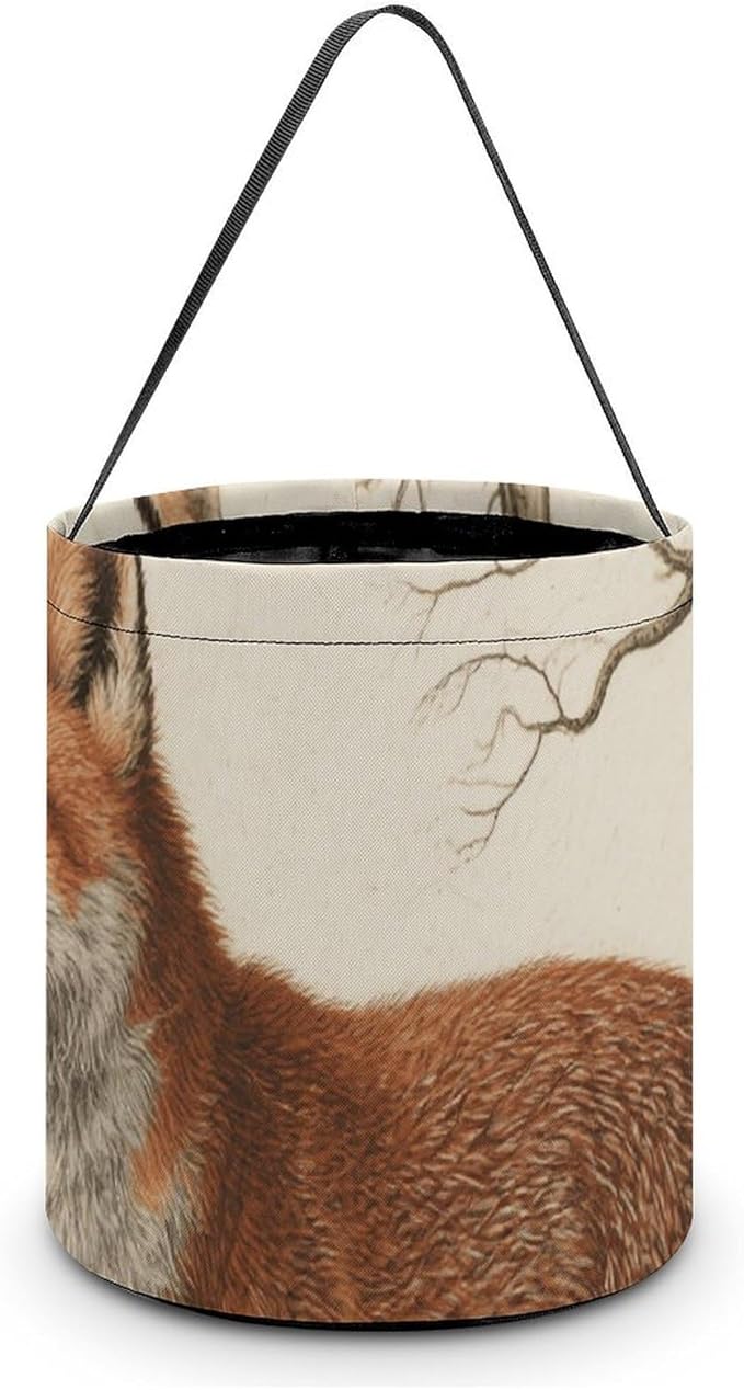 Halloween Candy Bucket - Fox Trick Or Treat Candy Bag, Gift Bag for Party Favor Supplies