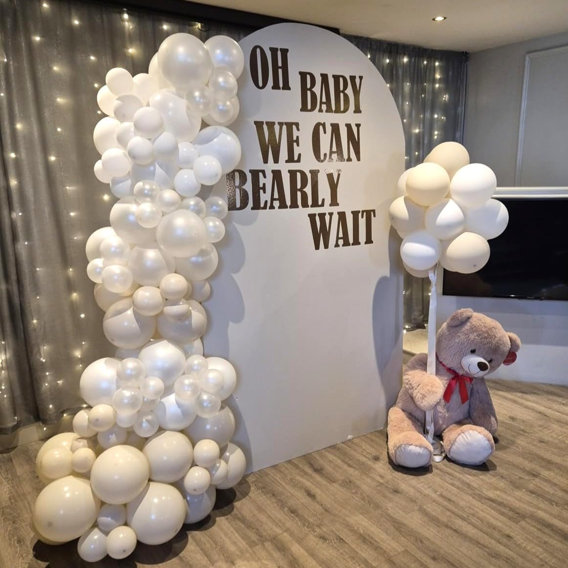 White Balloons, 55 PCS 12 Inch Double Stuffed Pearl White Wedding Balloons for Engagement Proposal Bridal Shower Baby Shower Birthday Party Decorations