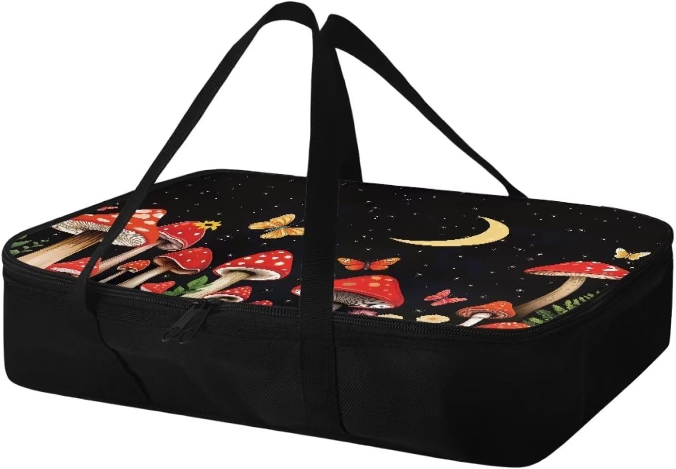 Red Mushroom Insulated Casserole Carriers Reusable Food Carrier for Hot or Cold Food Lasagna Holder Tote Portable Food Warmer for Parties Travel Potluck