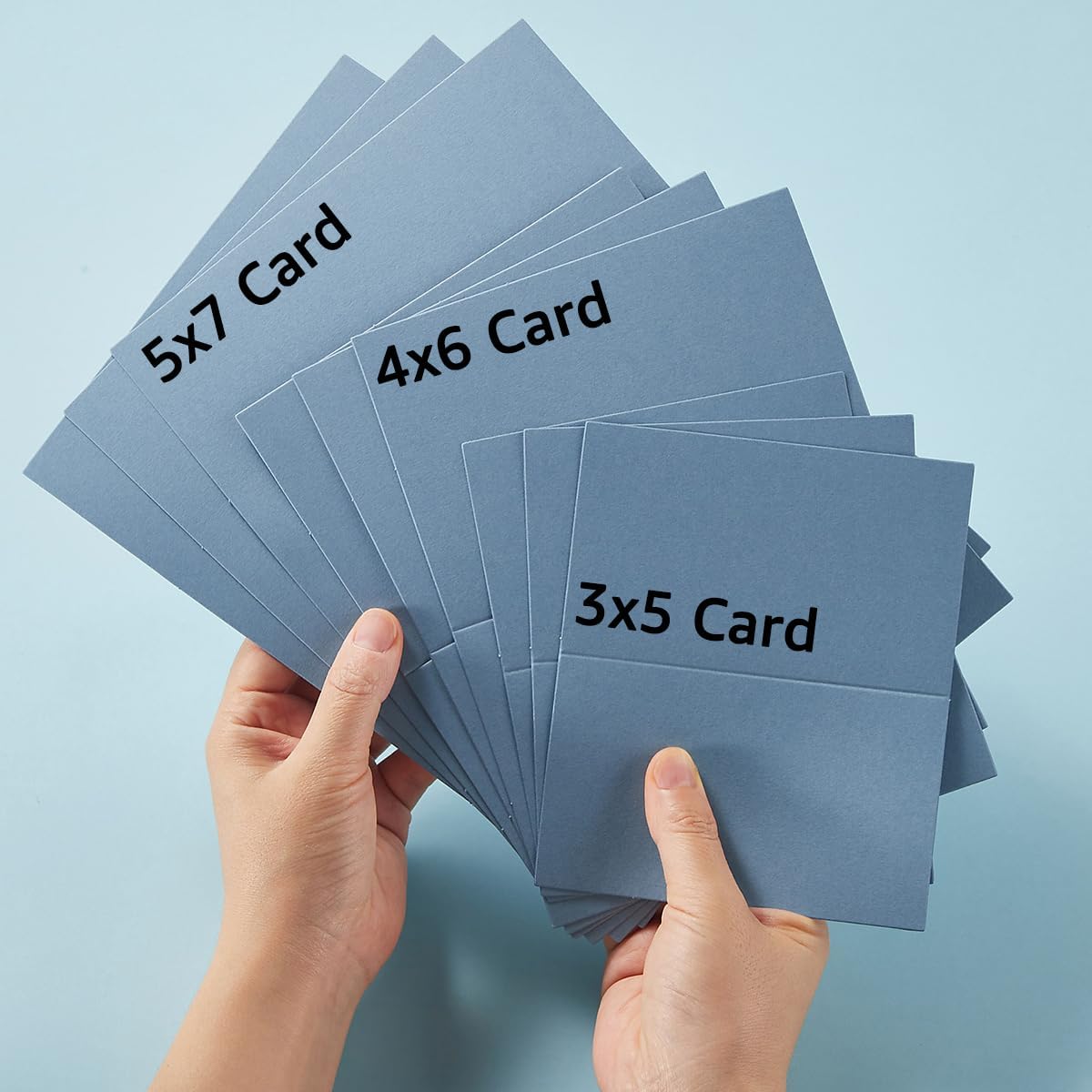 50 Pack Blank Cards Folded Cardstock Thank You Blank Greeting Cards for Invitations, Wedding, Greeting Cards, All Occasion DIY (Dusty Blue, 5x7)