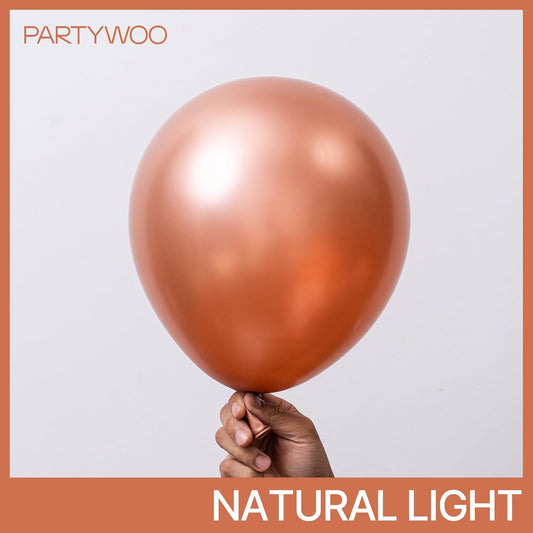 PartyWoo Metallic Rose Gold Balloons 100 pcs 12 Inch Latex Balloons for Wedding Engagement Baby Shower Bridal Shower Gender Reveal Bachelorette Birthday Party Decorations Rose Gold-G107