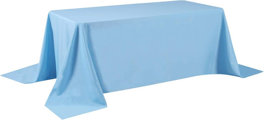 Cupuamon Rectangle Tablecloth 90x156 inch Washable Polyester Fabric Table Cloth for Wedding Party Dining Banquet Decoration（90x156, Blue Mist）