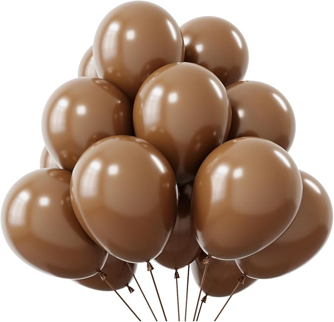 KBZVNAF Brown Balloons Latex Party Balloons - 50 Pack 12 inch Light Brown Helium Balloons for Baby Shower Birthday Wedding Safari Theme Party Decorations