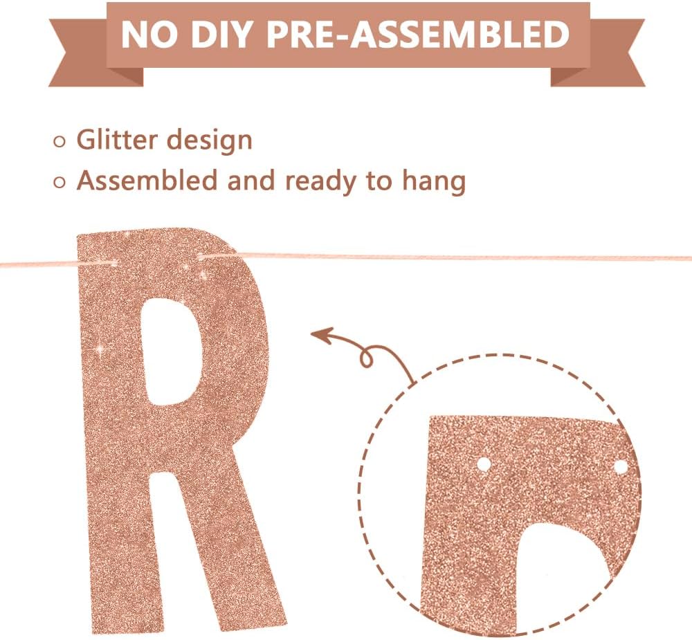 BEISHIDA Rose gold You're Like Really Pretty Glitter Banner,NO DIY, Pre-Strung Mean Girls Birthday Party Bachelorette Party Decorations,Birthday Gift for Girl