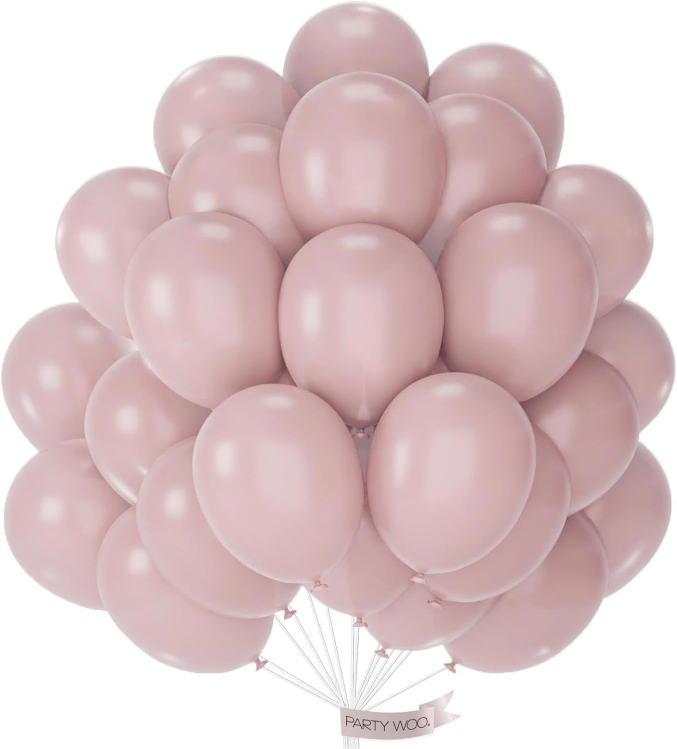 PartyWoo Dusty Pink Balloons 101 pcs 12 Inch Blush Boho Pink Latex Helium Balloons for Graduation Baby Shower Gender Reveal Graduation Wedding Anniversaries Birthday Party Decorations Pink-F54