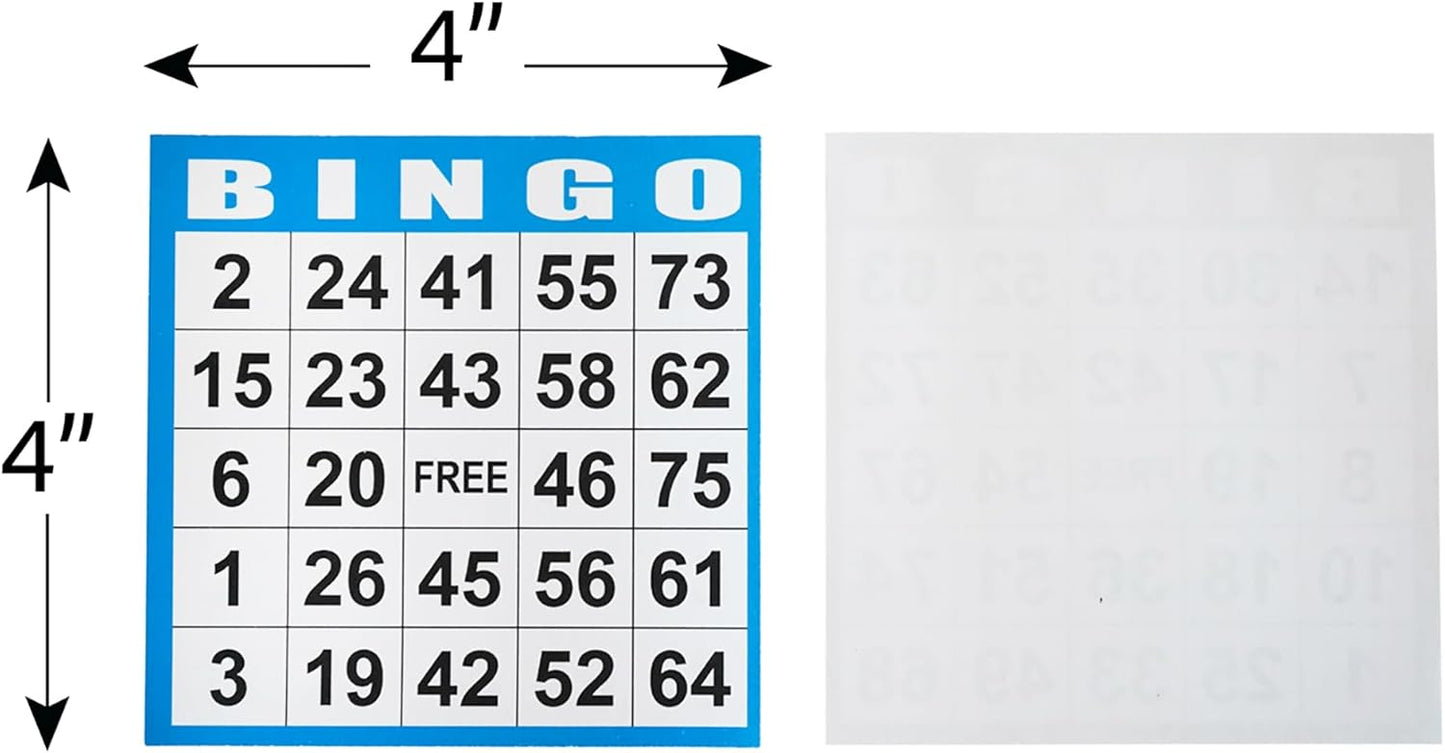 SEETOOOGAMES Disposable Bingo Cards Bulk- 1on Blue Paper (100 Books of 5 Sheets) for Large Groups