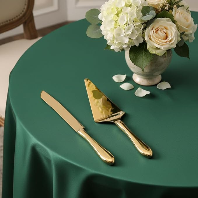 Cake Cutting Set for Wedding Cake Knife and Server Set, Cake Cutter and Pie Spatula,Cake Serving Set Serrated Blade,Thickened Stainless Steel Rounded Edge, Birthdays, Anniversaries,Parties 2 Pcs, Gold