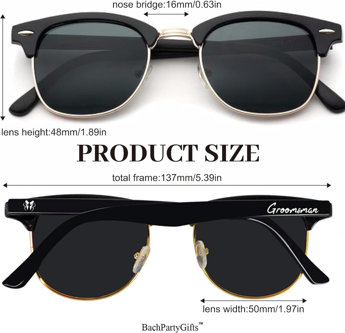 8 Pack Groomsmen Sunglasses for Men - Wedding Sunglasses Set for Groomsman Proposal Gifts, Bachelor Party Favors