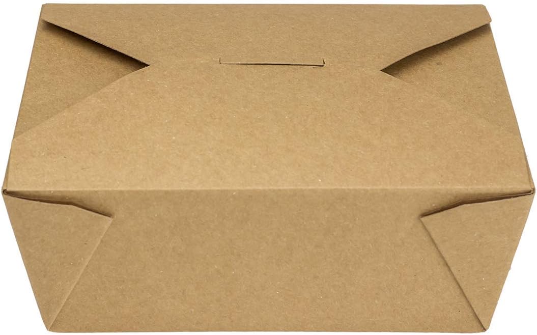 Karat Paper To Go Boxes [48 oz - 300 ct] Leak-Resistant, Microwavable, Heavy-Duty Take Out Boxes | Grease Resistant & Stackable | #8 Kraft Brown