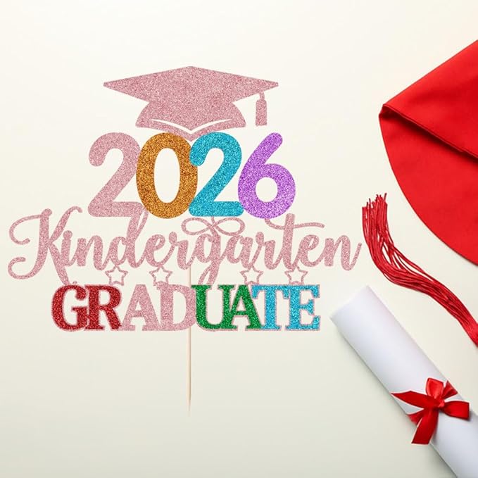 Kindergarten Grad Cake Topper,2026 Graduation Cake Topper,Peace Out Kindergarten Next Stop 1st Grade cake Decorations,2026Kindergarten Graduation Party Decorations Supplies