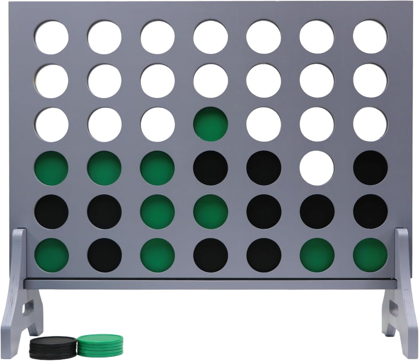 Tailgating Pros Premium Grey Giant Four in a Row with Carrying Case - Jumbo Oversized Outdoor Yard Game - Connect Multiple Pucks in a Row to Win - Many Puck Colors Available!