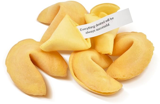 Soeos Fortune Cookies, Fortune Cookies Individually Wrapped Bulk, Approx 50 Cookies, Individually Packed Crisp Cookies with Fun, Traditional Chinese New Year Fortune Cookie, 8 Ounce (1 Pack)