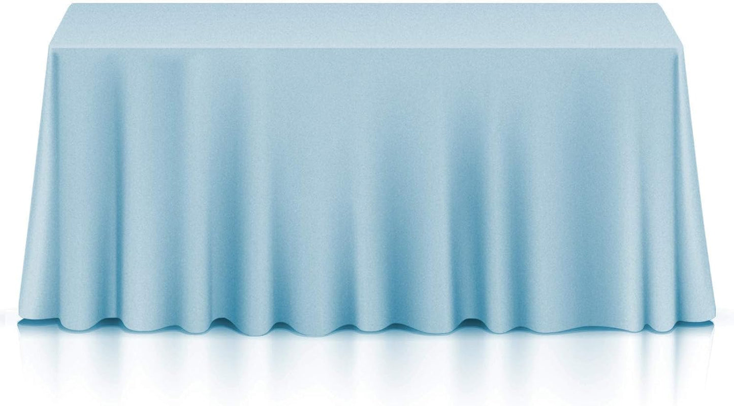 Lann's Linens - 90" x 132" Premium Tablecloth for Wedding/Banquet/Restaurant - Rectangular Polyester Fabric Table Cloth - Baby Blue