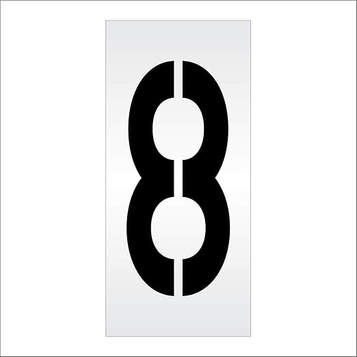 Pavement Stencils - 36 inch Single Number Stencil (Wide) - 8-36" x 16" x 1/16" (63 mil) - Light-Duty