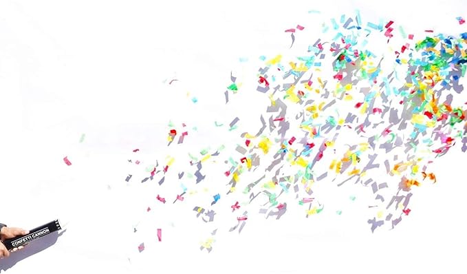 Legend & Co. 12 inch Confetti Cannons Multicolor | Biodegradable Confetti & Air Powered | Launches 20-25ft | Celebrations, New Year's Eve, Birthdays and Weddings (5 Pack)
