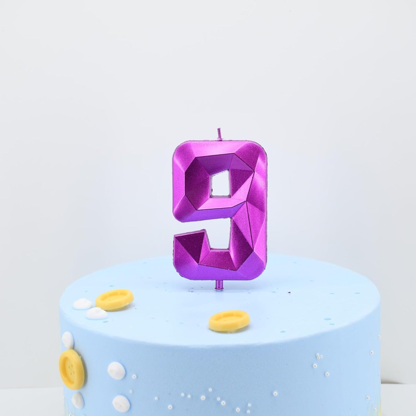 DERVENTA Large Birthday Candle Number 3D Purple 3.7 inch Party Celebration Anniversary Decoration Cake Topper 1 Piece (Number 8 Purple)