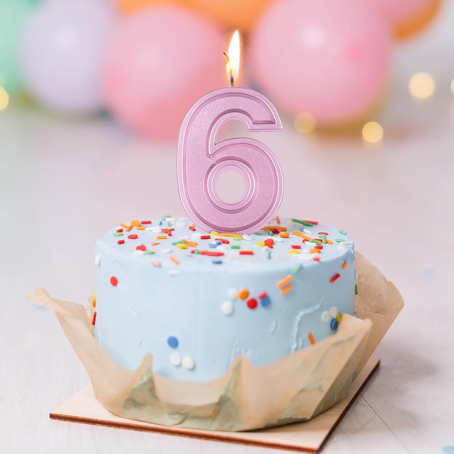 BEAN LIEVE Rose Gold Birthday Candles Number 6, Rose Gold Number Candles, Cake Number Candles for Birthday Parties and Wedding Anniversary Celebrations
