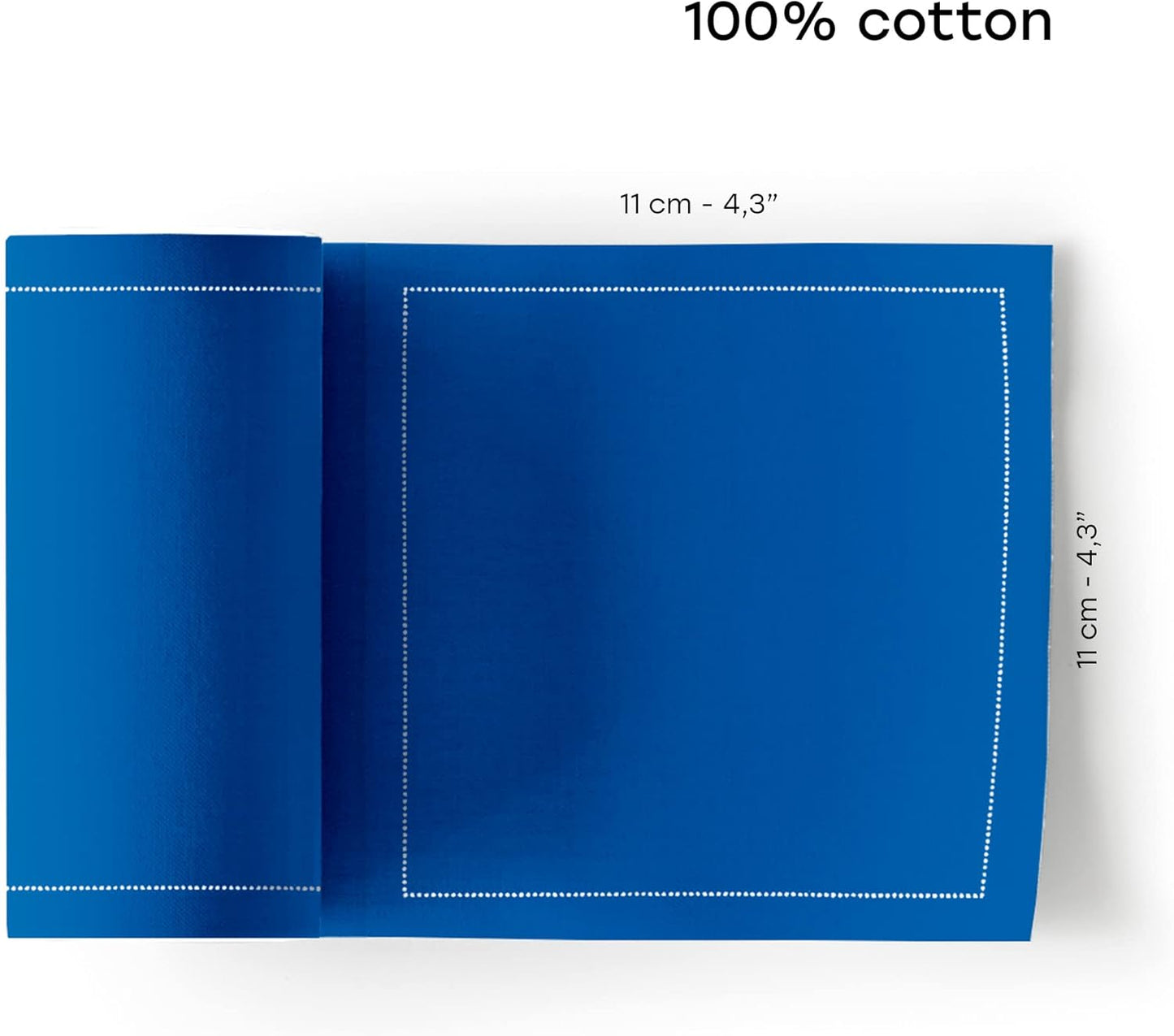 Cotton Cocktail Napkin - 4.3 x 4.3 in - 50 units per roll - Royal Blue