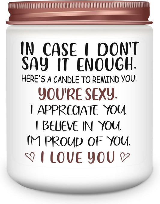 NANOOER Anniversary Wedding Birthday Gifts for Her Girlfriend Wife, Unique Romantic Gift for Her Lavender Candle, Funny Valentines Anniversary Birthday Gifts for Her,Girlfriend, Wife