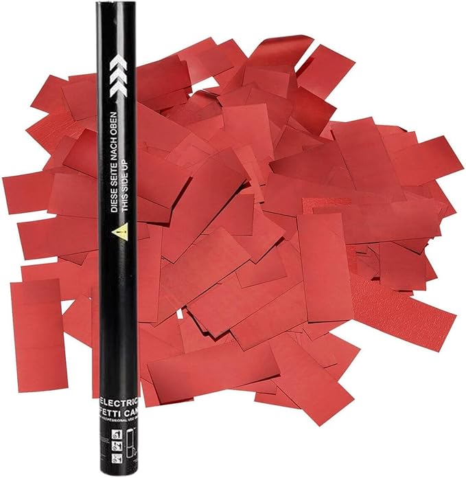 25PCS Confetti Cannon Wedding, Air Powered Party Popper Perfect, Party Streamers 80cm Electric Confetti Cannons - Compatible with Confetti Machine, for Graduation, New Years Red