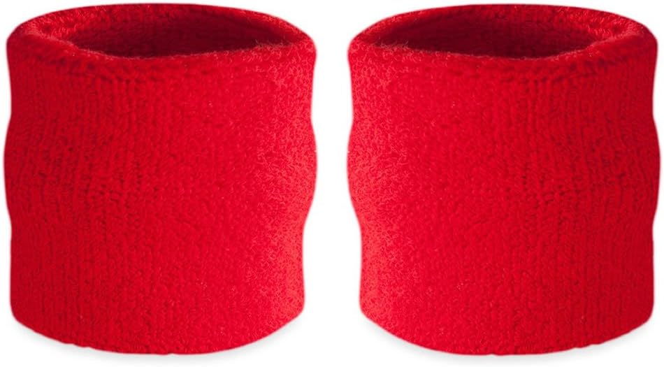 Suddora Wrist Sweatbands, Absorbent and Breathable Thick Cotton Bands for Working Out, Gymnastics, Basketball, Tennis, and Football, Multiuse Wristbands for Costumes and Cosplay