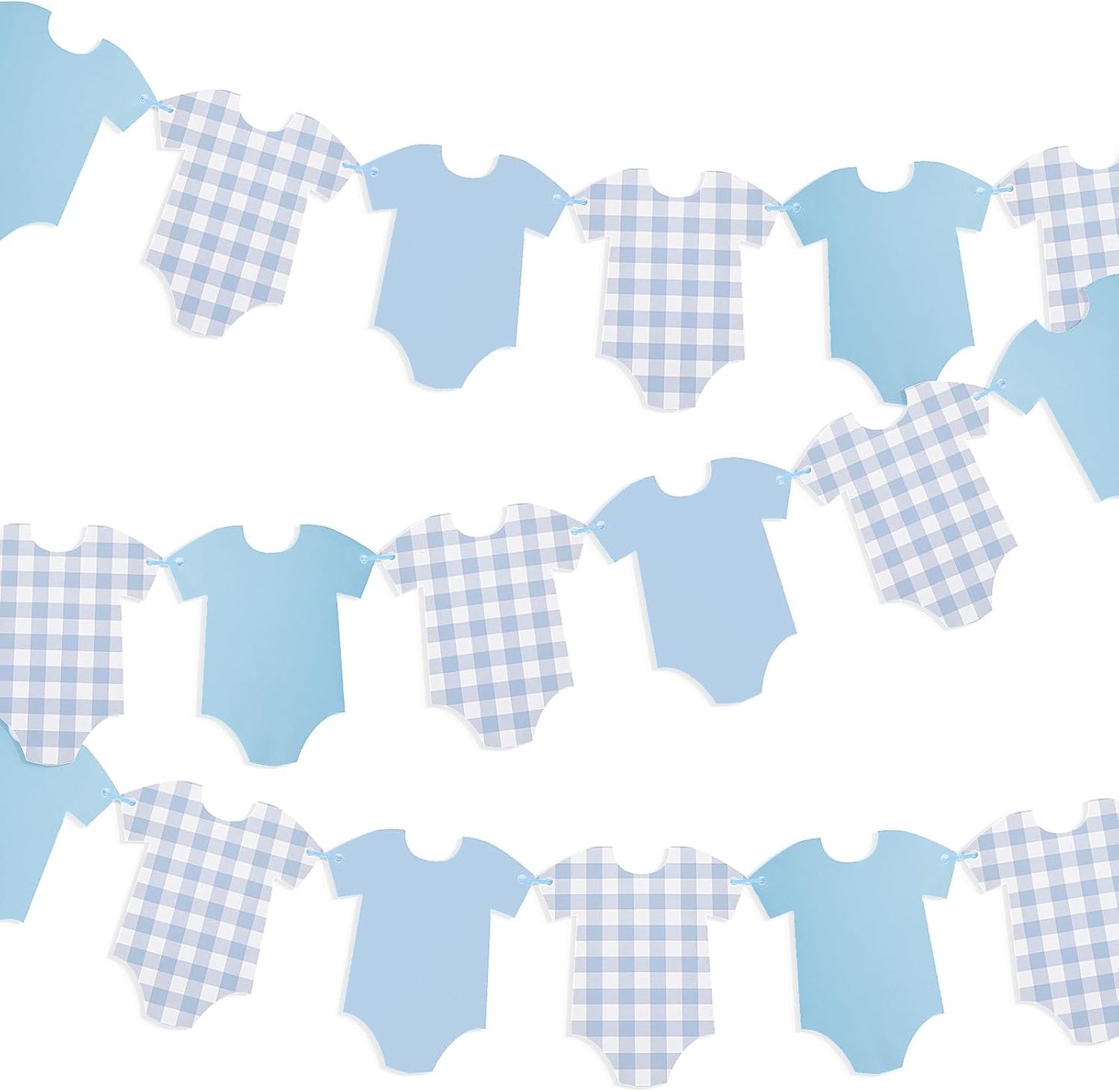 Pre-Strung Boy Blue Bodysuit Decoration Banner, Baby Shower Sign,Blue Jean Baby Shower Decor Bunting Girl