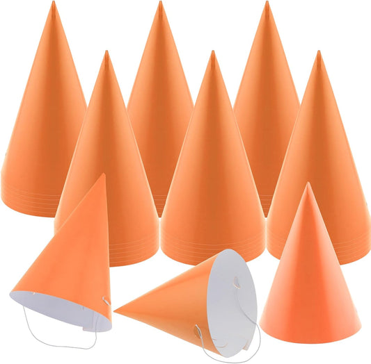 24 PCS Party Cone Hats DIY Birthday Paper Cone Hats for Kids and Adults Birthday, Baby Shower, Bridal Shower