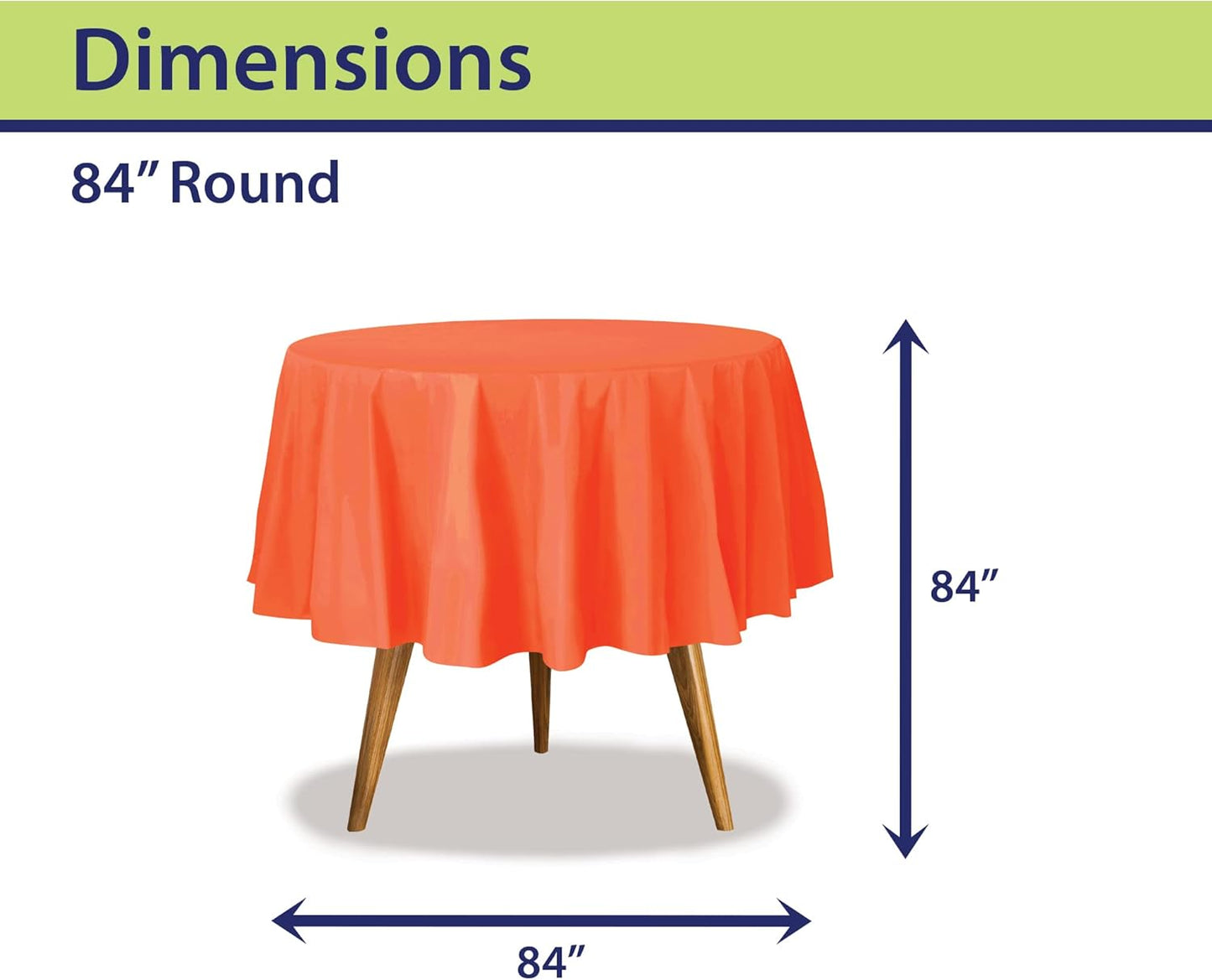 Orange Disposable Plastic Tablecloth for Round Tables (36 Pack) Table Cloths for Parties, Events & Weddings, Indoors & Outdoors, 84 inches, Plastic Table Cover