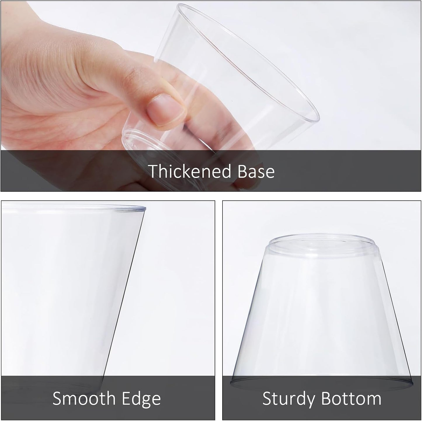 9 oz Clear Plastic Cups, 300 Pack Disposable Fancy Cup for Wedding, Cocktail Cups 9 Ounce, Bulk Clear Plastic Tumblers for Iced Coffee, Cold Beverage