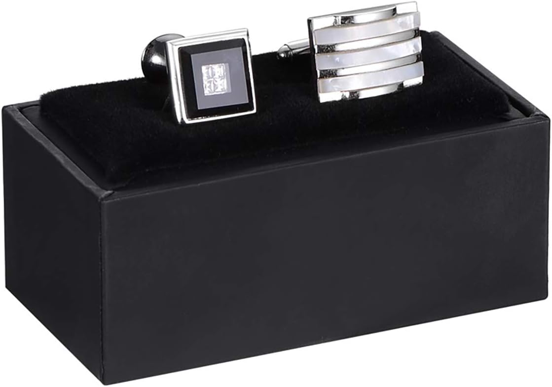 HooAMI Cufflink Box Tie Clip Bar Gift Box Black Jewelry Gift Box