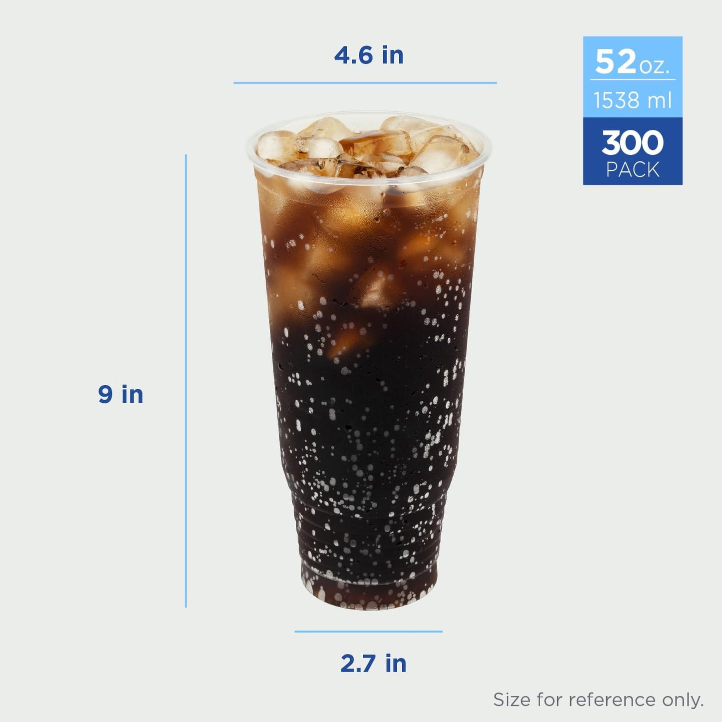 Karat [52oz - 300ct PP Plastic Cold Disposable Plastic Cups - BPA-Free, 117mm Diameter Drinking Cups for Cold Beverages, Iced Coffee, Water, Ideal for Parties and Events