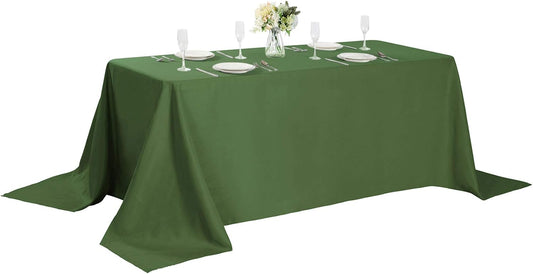 Rectangle Tablecloth 90x156 inch Washable Polyester Fabric Table Cloth for Wedding Party Dining Banquet Decoration（90x156, Willow）